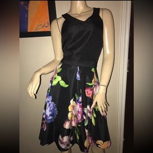 Ted Baker London Illusia Tapestry Flora Pleated Fit & Flare Sz Tb 5 US Sz 12 NWT